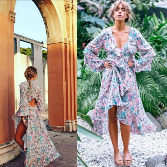 Sayulita Frill Gown Maxi Dress Musk Spell Designs - Picture 7 of 16